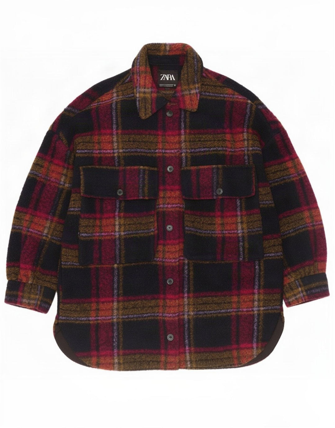 Jachetă oversized Shacket pentru femei Zara UK 14 Medium Multicolor Check