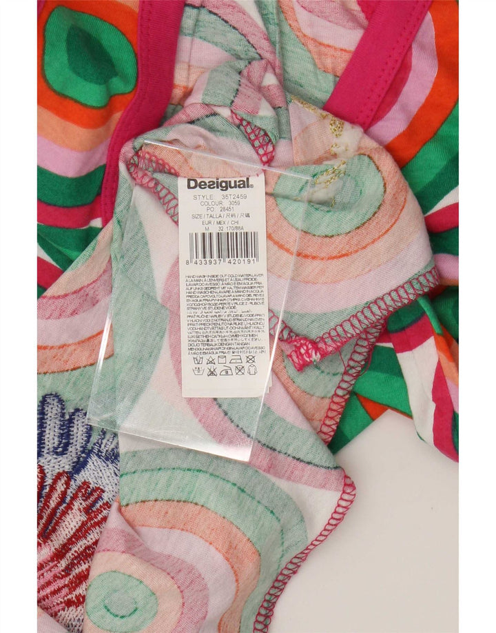 Desigual Womens Graphic Vest Top UK 12 Medium Multicolor Geometric