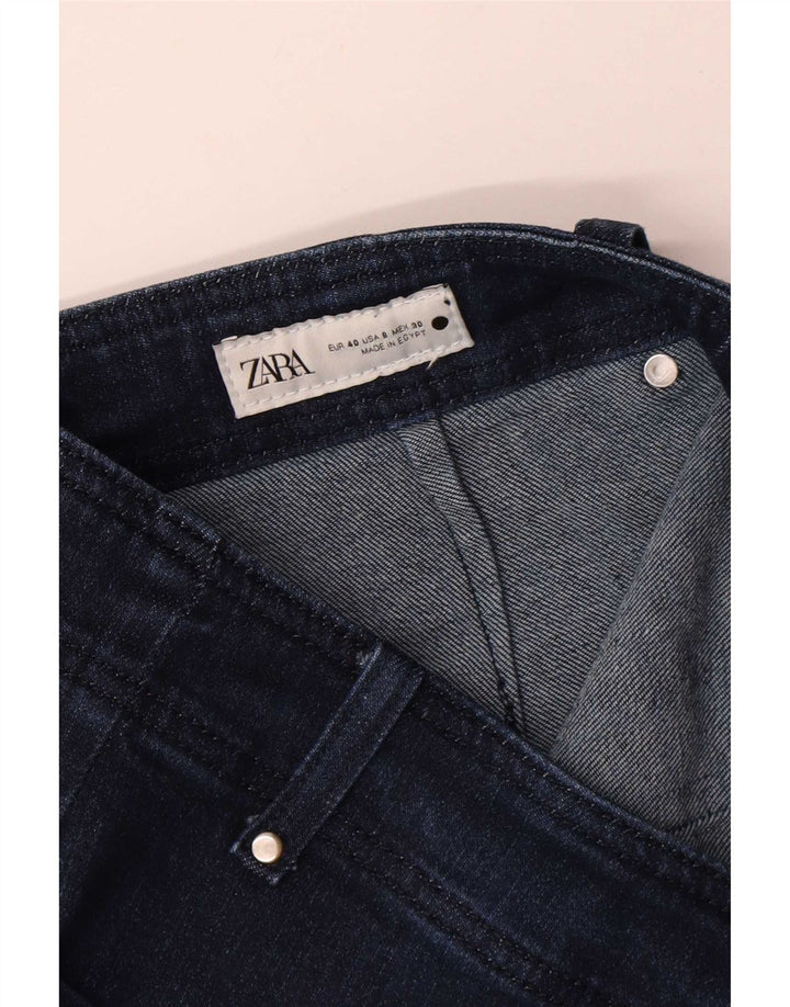 Blugi pentru femei Zara cu picioare largi EU 40 Medium W30 L30 Bleumarin
