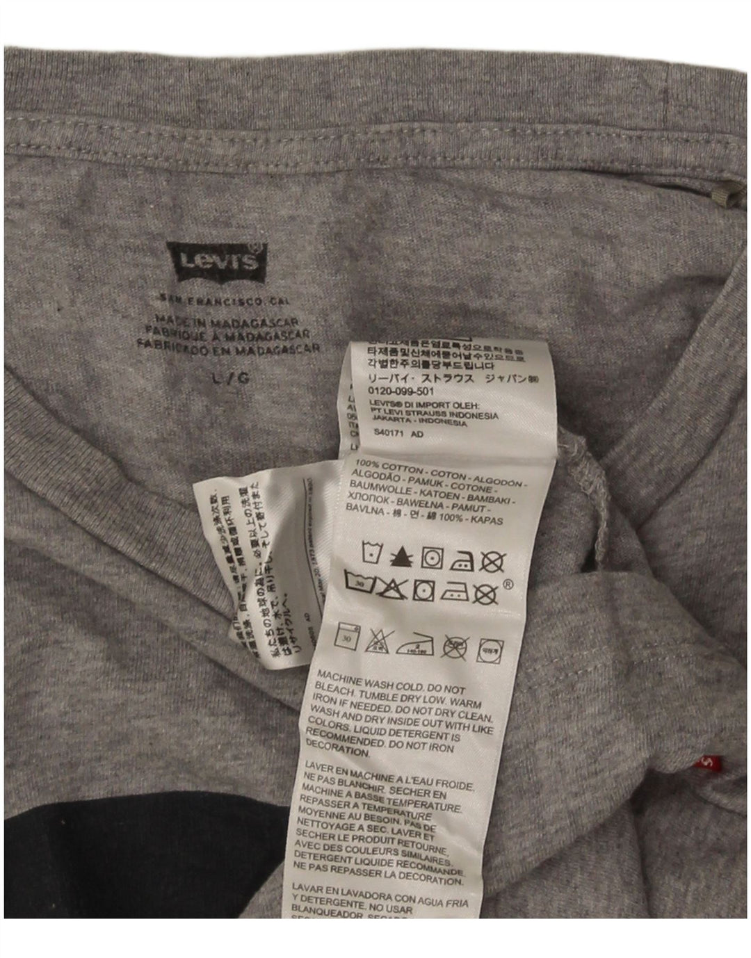 Tricou grafic pentru bărbați Levi's Top mare, gri, bumbac cu pete