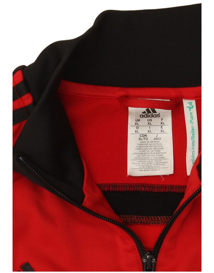 Jachetă de trening pentru bărbați Adidas, XL, roșu, poliester color bloc