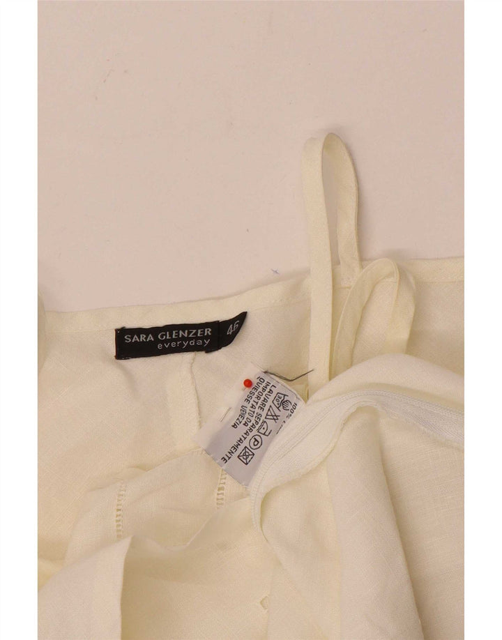 Sara Glenzer Cami Top pentru femei IT 46 Large White Linen