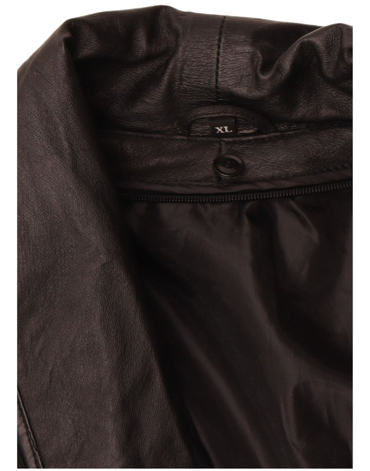 Jachetă de piele vintage pentru femei UK 18 XL din piele neagră