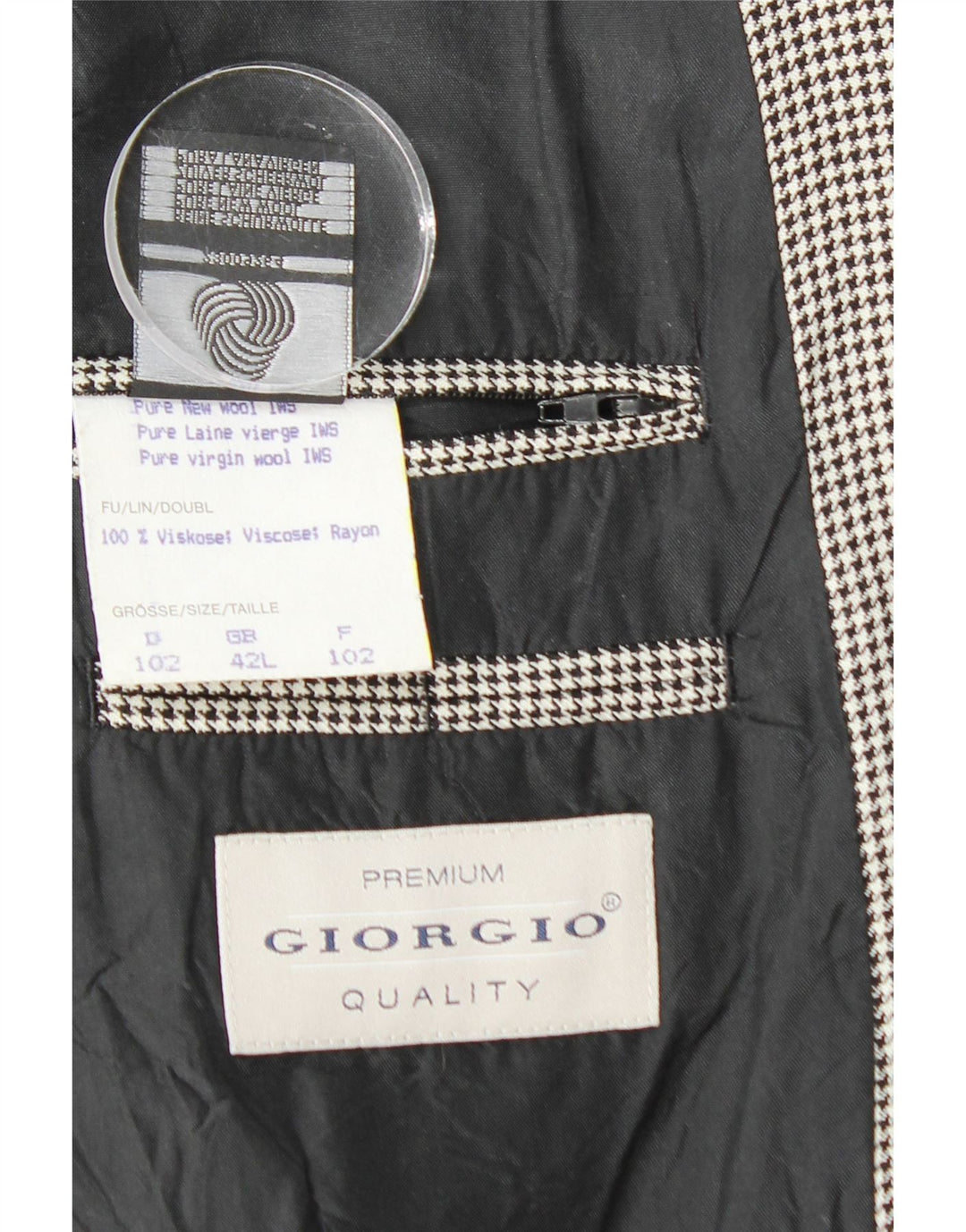 Jachetă pentru bărbați VINTAGE cu 2 nasturi, UK 42 XL, lână nouă, neagră