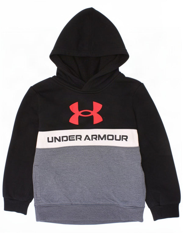 Pulover pentru băieți Under Armour Graphic Hoodie, 5-6 ani, bumbac color bloc negru