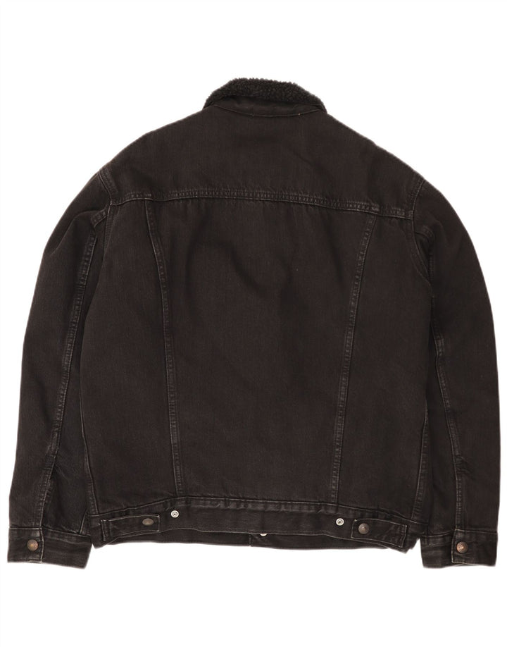 Jachetă de blugi Sherpa pentru bărbați Levi's UK 38, bumbac mediu negru