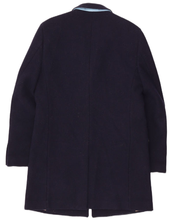 Pardesiu vintage pentru bărbați UK 42 XL Lână bleumarin