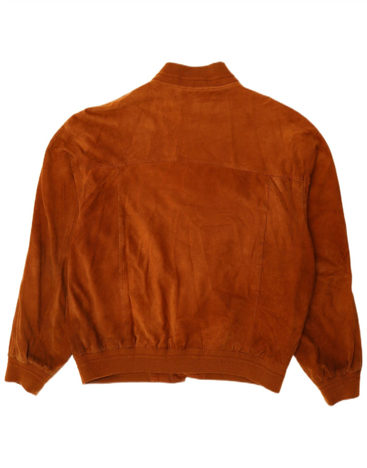 Jachetă vintage pentru bărbați din piele intoarsa IT 58 4XL din piele maro