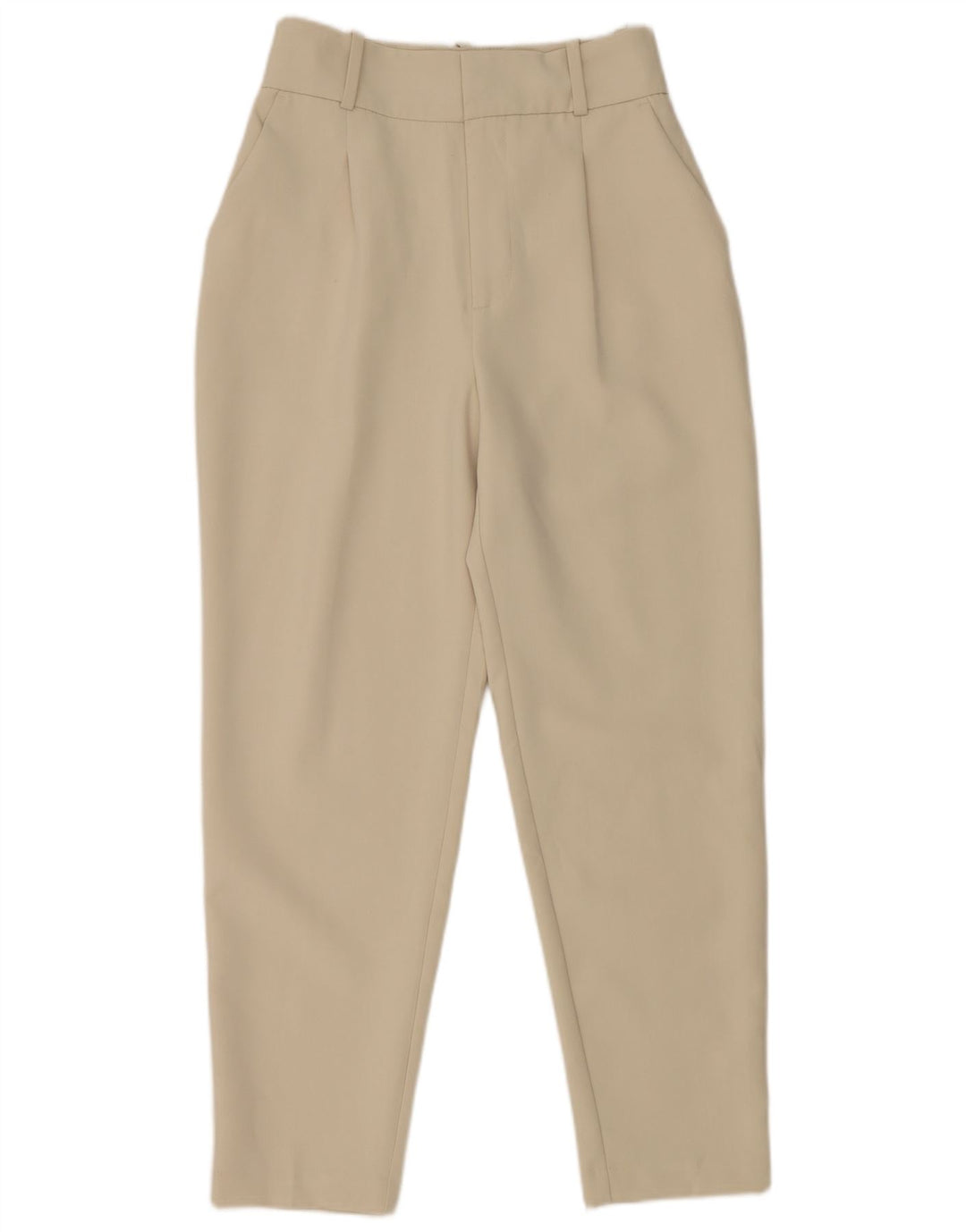 Pantaloni de costum conici pentru femei Zara Mici L26 L27 Poliester alb