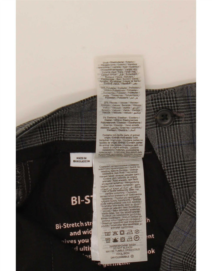Pantaloni de costum Jack & Jones Marco Slim pentru bărbați L28 L30 poliester cu carouri gri