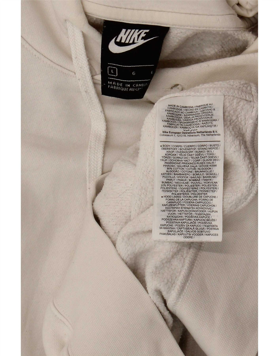 Pulover Nike pentru bărbați, mare, alb, din bumbac