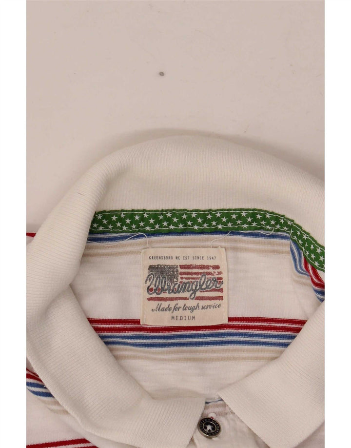 Tricou polo Wrangler pentru femei UK 12 Medium White Striped