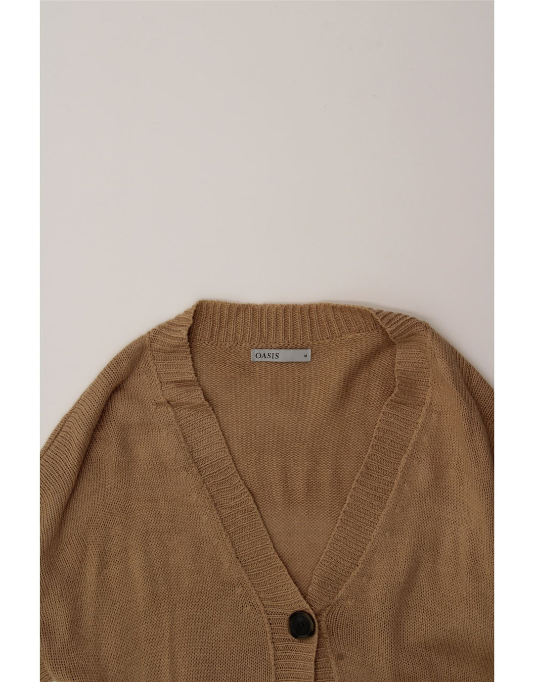 OASIS Womens Longline Cardigan Sweater UK 14 Medium Beige Acrylic Vintage Oasis and Second-Hand Oasis from Messina Hembry 