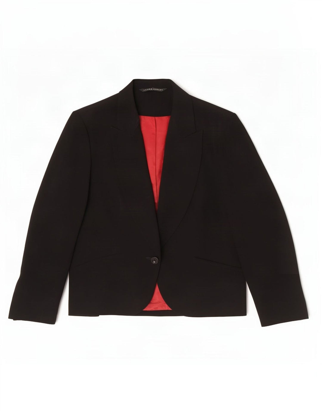 Jachetă blazer pentru femei Laura Ashley cu 1 nasture UK 16 Poliester negru mare