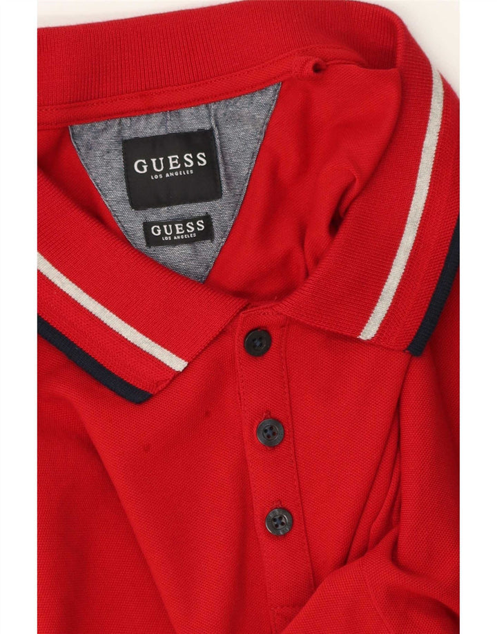 Cămașă polo Guess pentru bărbați cu dungi roșii mari
