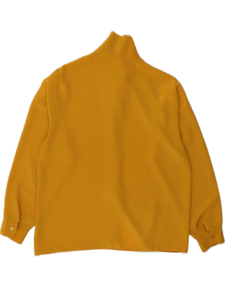 CLOVER Womens Front Tie Shirt Blouse UK 16 Large  Yellow Polyester Vintage Clover and Second-Hand Clover from Messina Hembry 