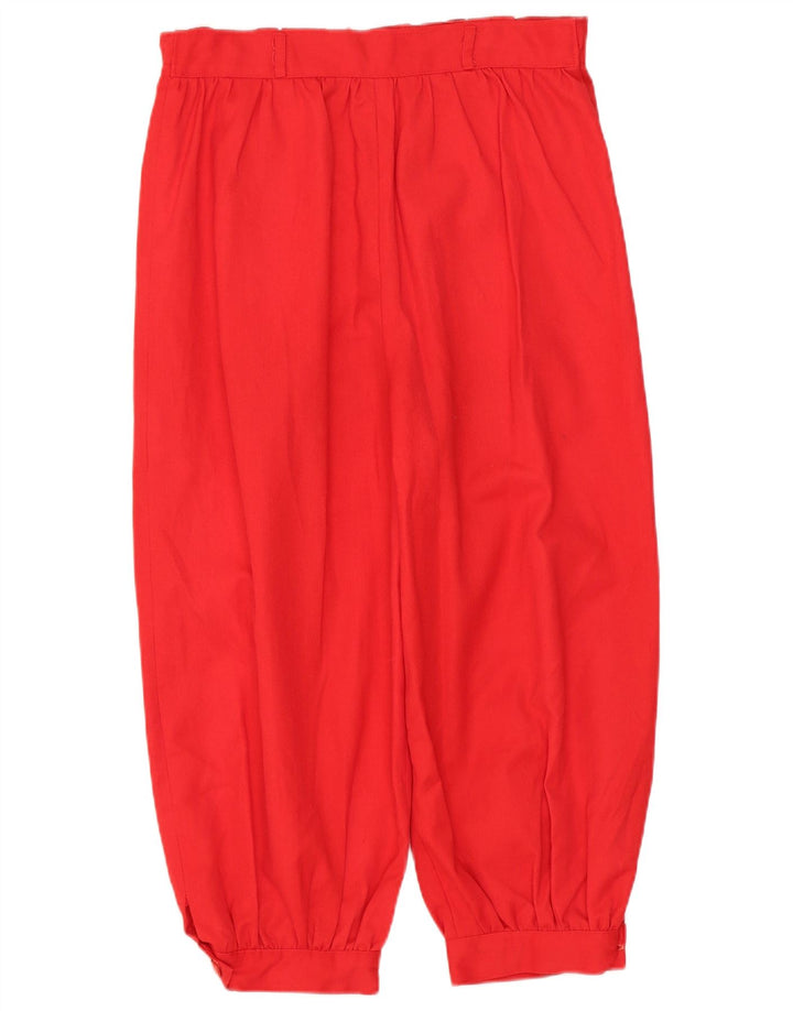 Pantaloni Capri pentru femei VINTAGE cu talie înaltă L28 L18 Poliester roșu