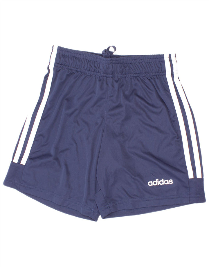 Pantaloni scurți sport Adidas Climalite pentru băieți 9-10 ani, albastru bleumarin, poliester