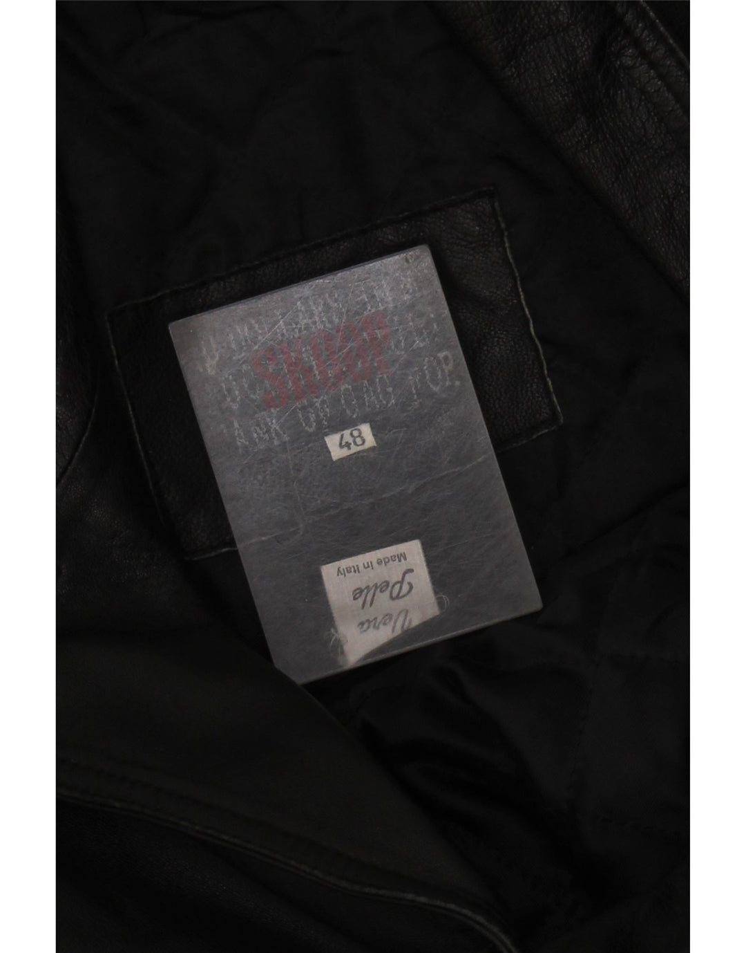 Palton din piele pentru femei VINTAGE IT 48 XL din piele neagră