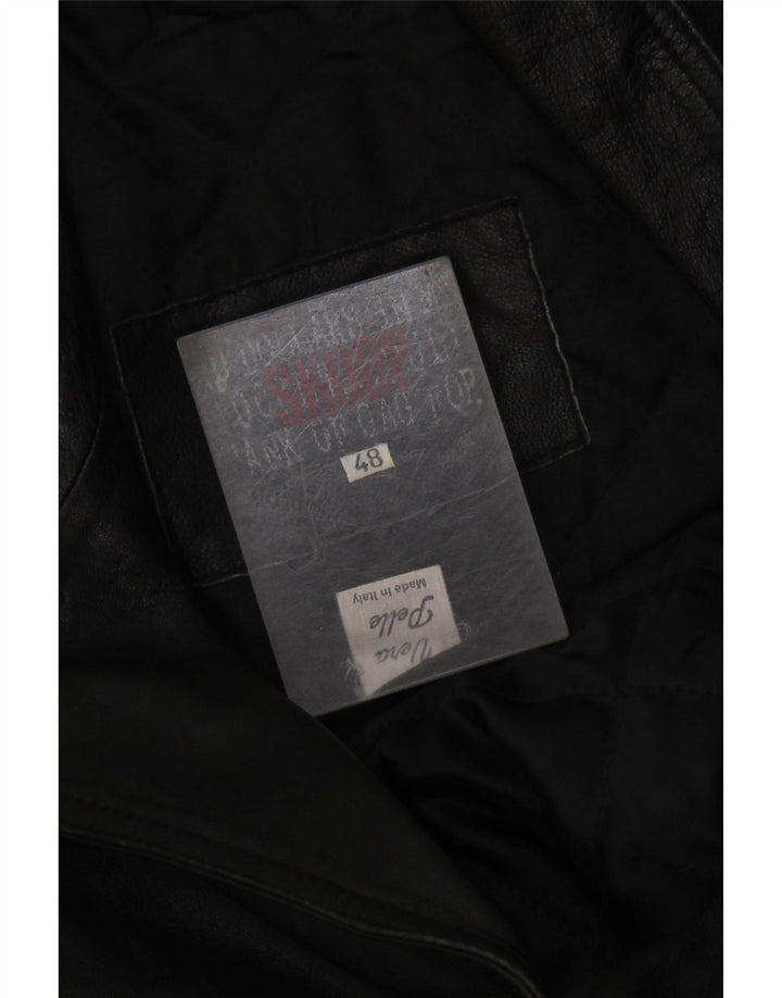 Palton din piele pentru femei VINTAGE IT 48 XL din piele neagră