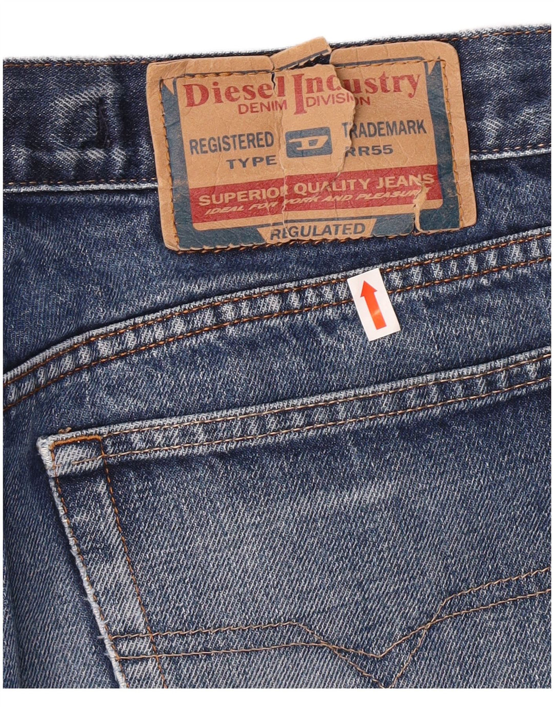 DIESEL Blugi drepti pentru bărbați W34 L33 Blue Cotton Classic