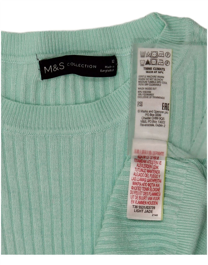 Pulover pentru femei Marks & Spencer cu gâtul cu barca UK 12 verde mediu