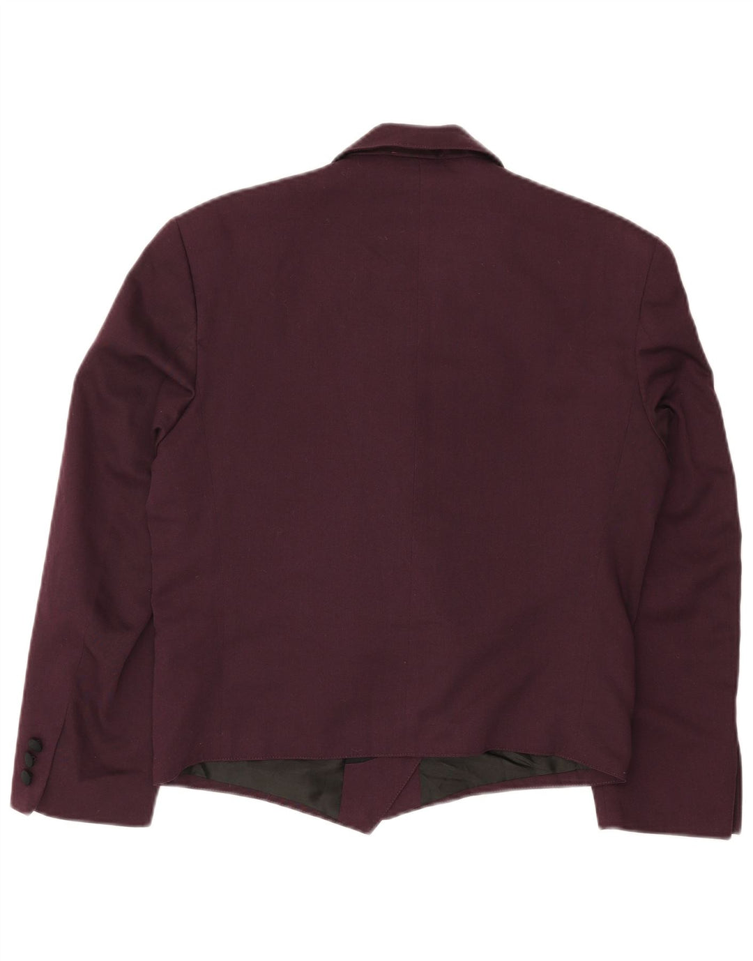 VINTAGE Womens Blazer Jacket UK 14 Medium Burgundy Colourblock