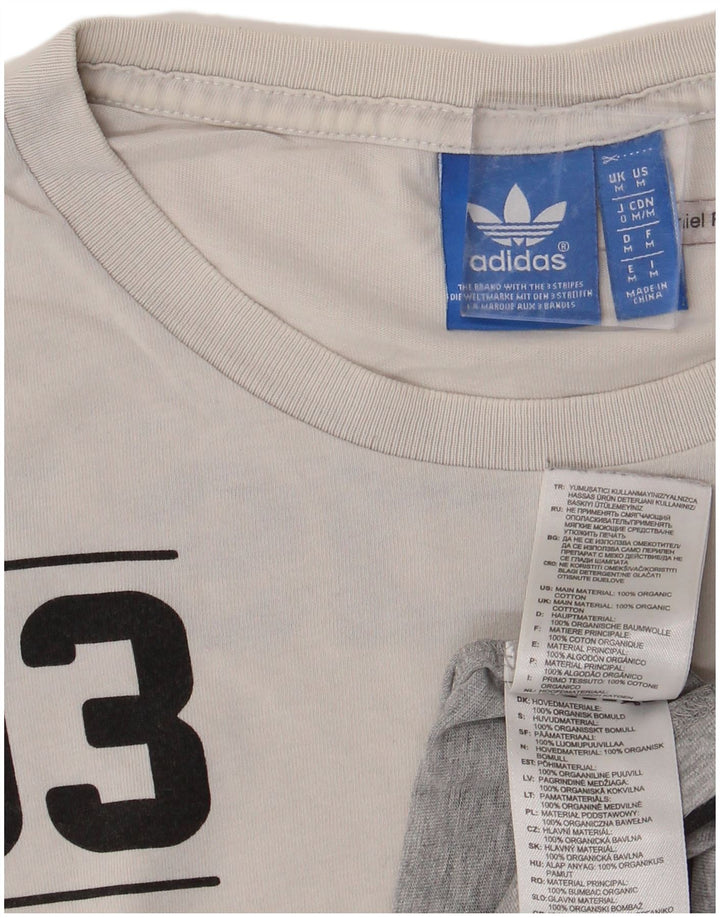 Tricou grafic ADIDAS Originals pentru bărbați Top, gri mediu, bumbac color bloc