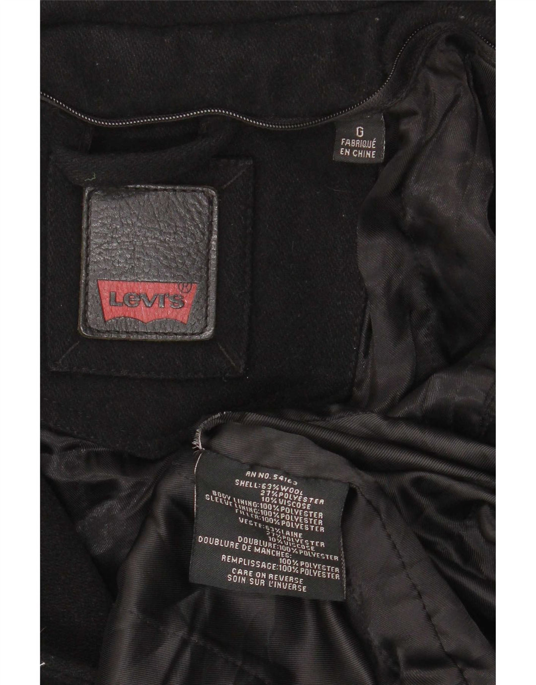 Jachetă Levi's pentru bărbați, UK 40, lână neagră mare