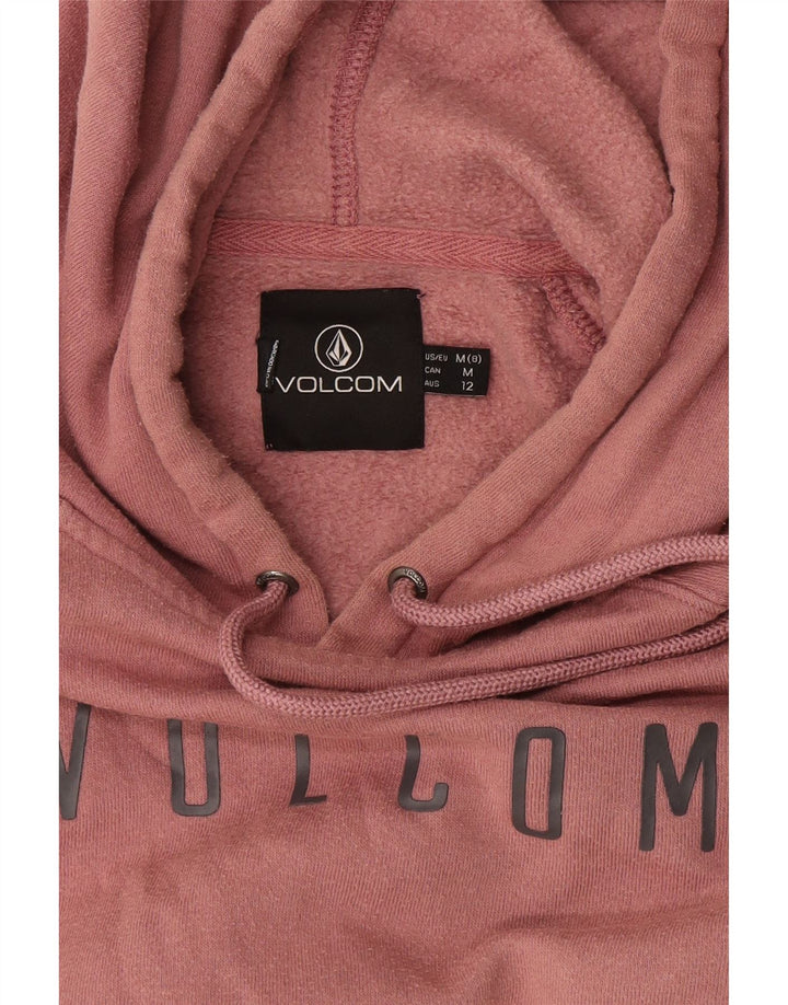 VOLCOM Pulover cu glugă cu grafic pentru femei UK 14 Roz mediu