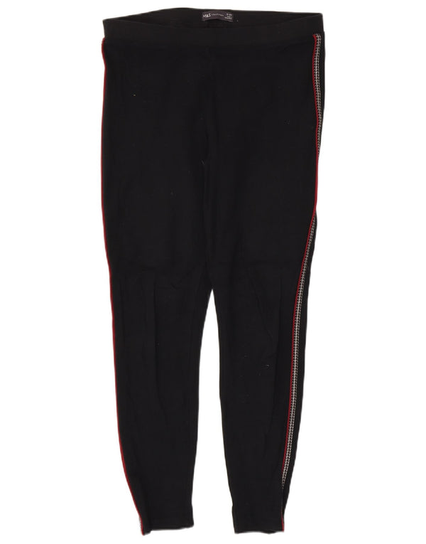 Leggings pentru femei Marks & Spencer UK 12 Medium Black Striped Viscose
