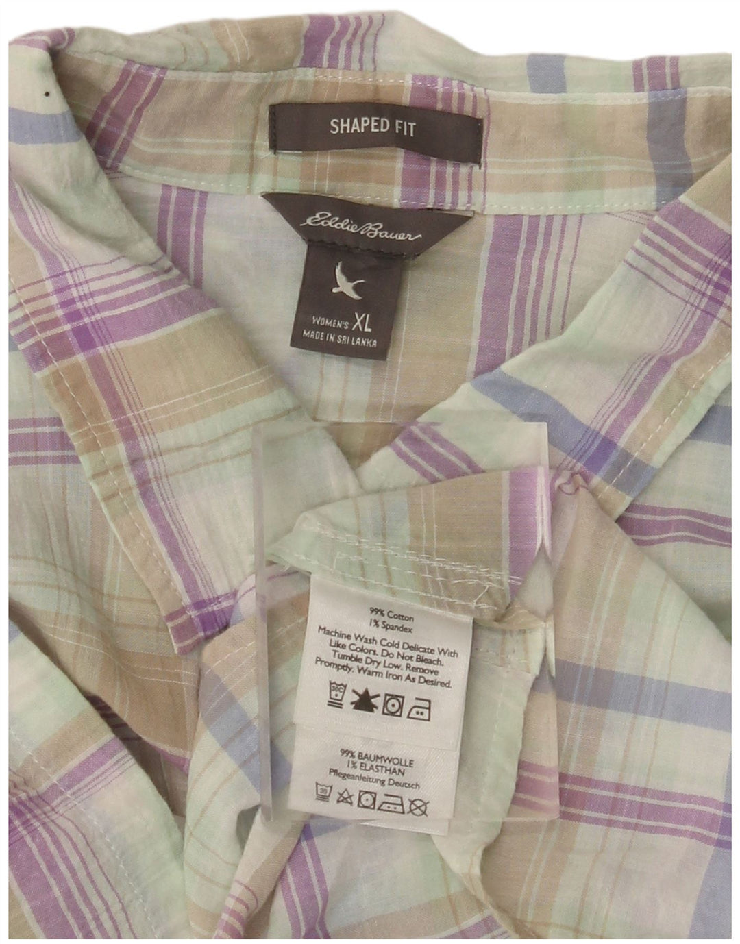 Cămașă pentru femei EDDIE BAUER, cu formă în formă, UK 18 XL, multicoloră