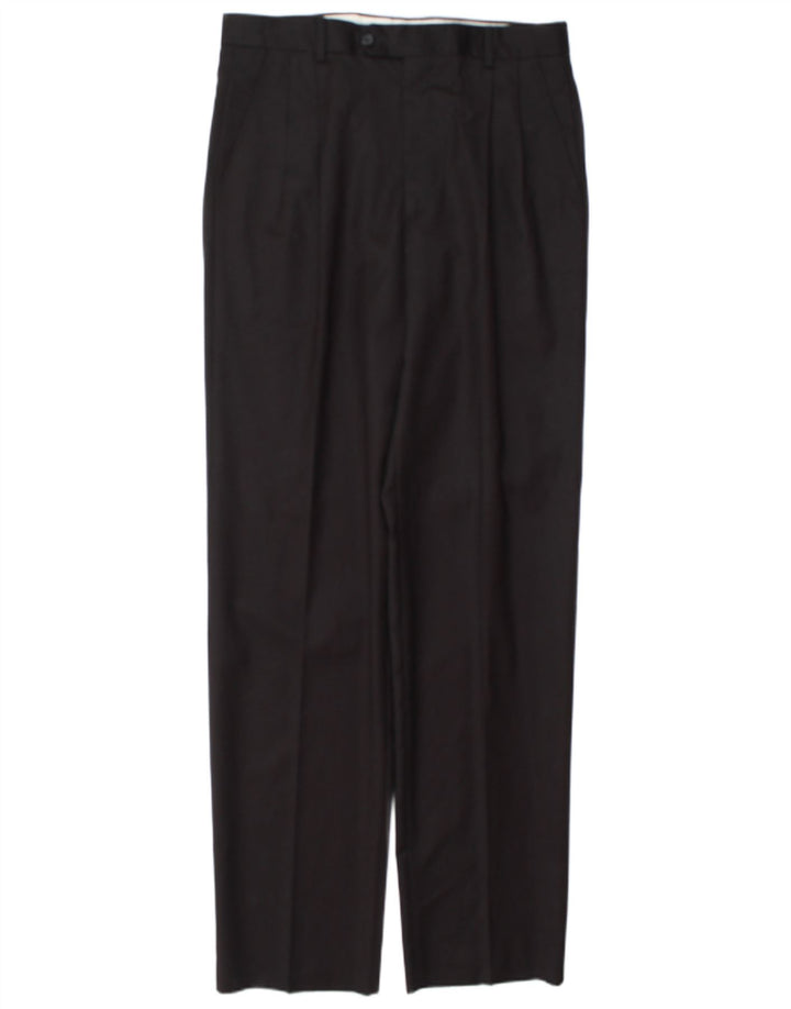 Pantaloni de costum vintage pentru bărbați IT 48 Medium L32 L34 Lână neagră
