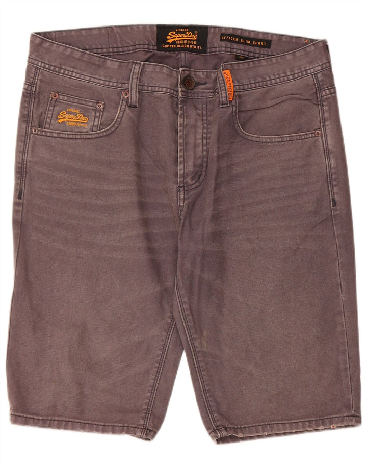 SUPERDRY Pantaloni scurți din denim slim pentru bărbați W34, bumbac gri mare