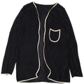 Pulover Vintage cardigan deschis pentru femei EU 40 Viscoză medie neagră