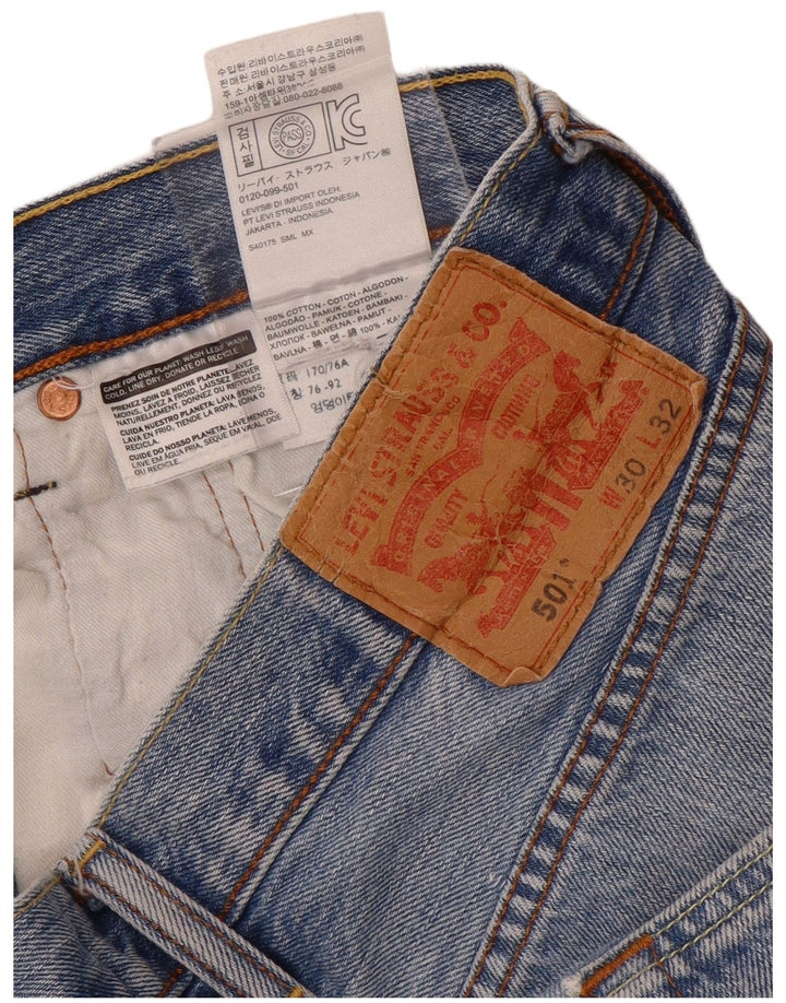 Blugi drepti pentru bărbați LEVI'S 501 W30 L32 Bumbac albastru