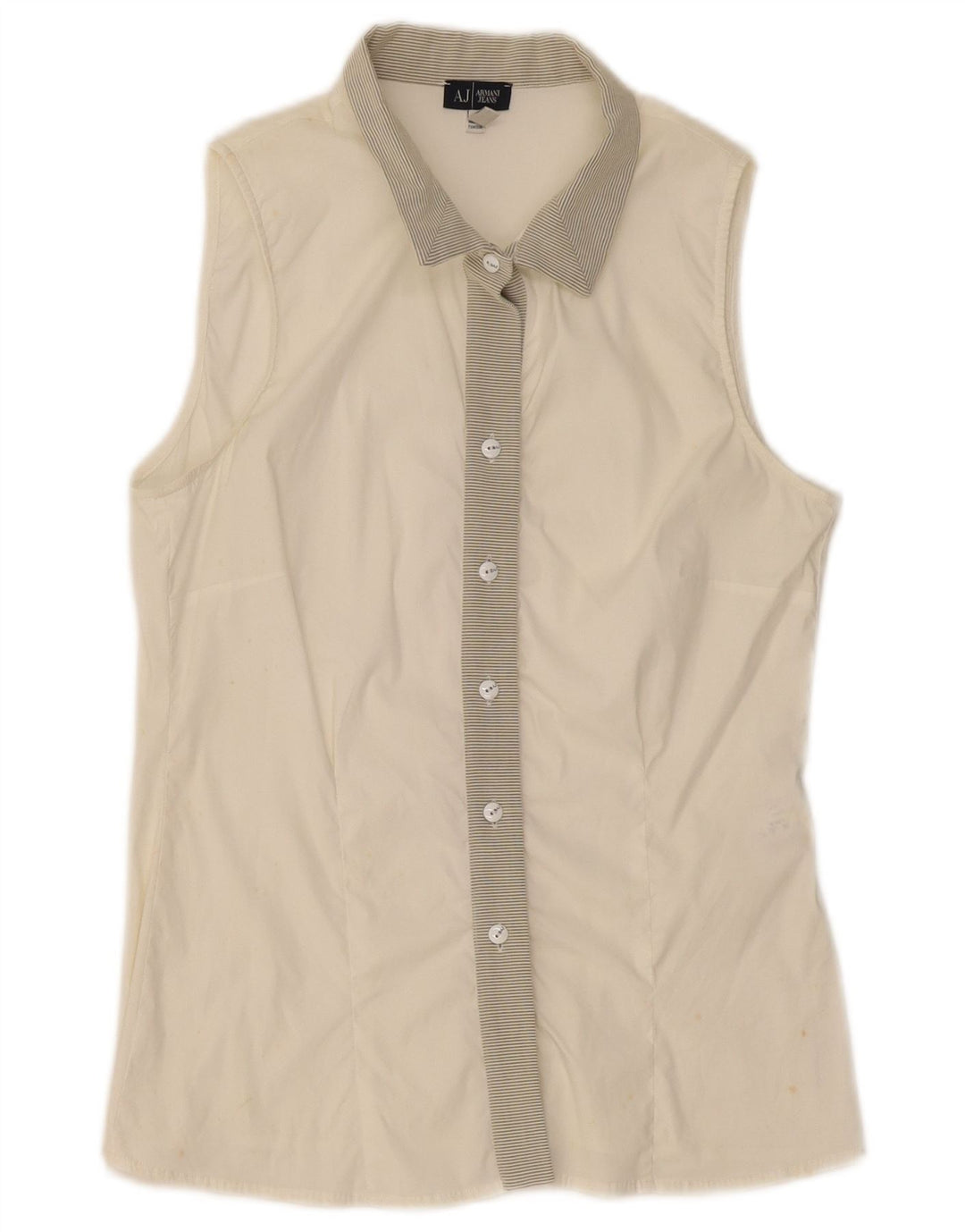 Bluză cămașă fără mâneci pentru femei Armani Jeans EU 42 Medium White Dunge