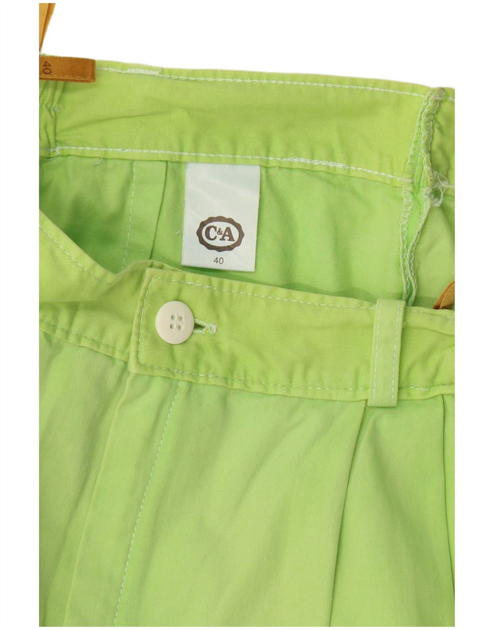 Pantaloni scurți chino cu talie înaltă pentru femei C & A EU 40 Medium W26 Bumbac verde