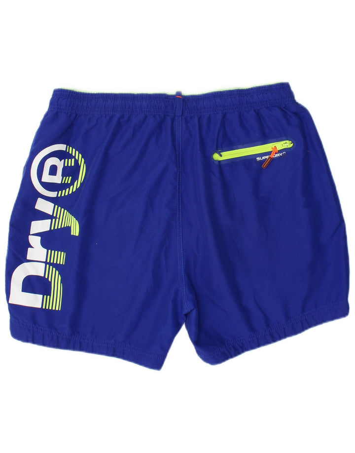 Pantaloni scurți de înot grafic Superdry pentru bărbați 2XL, poliester albastru