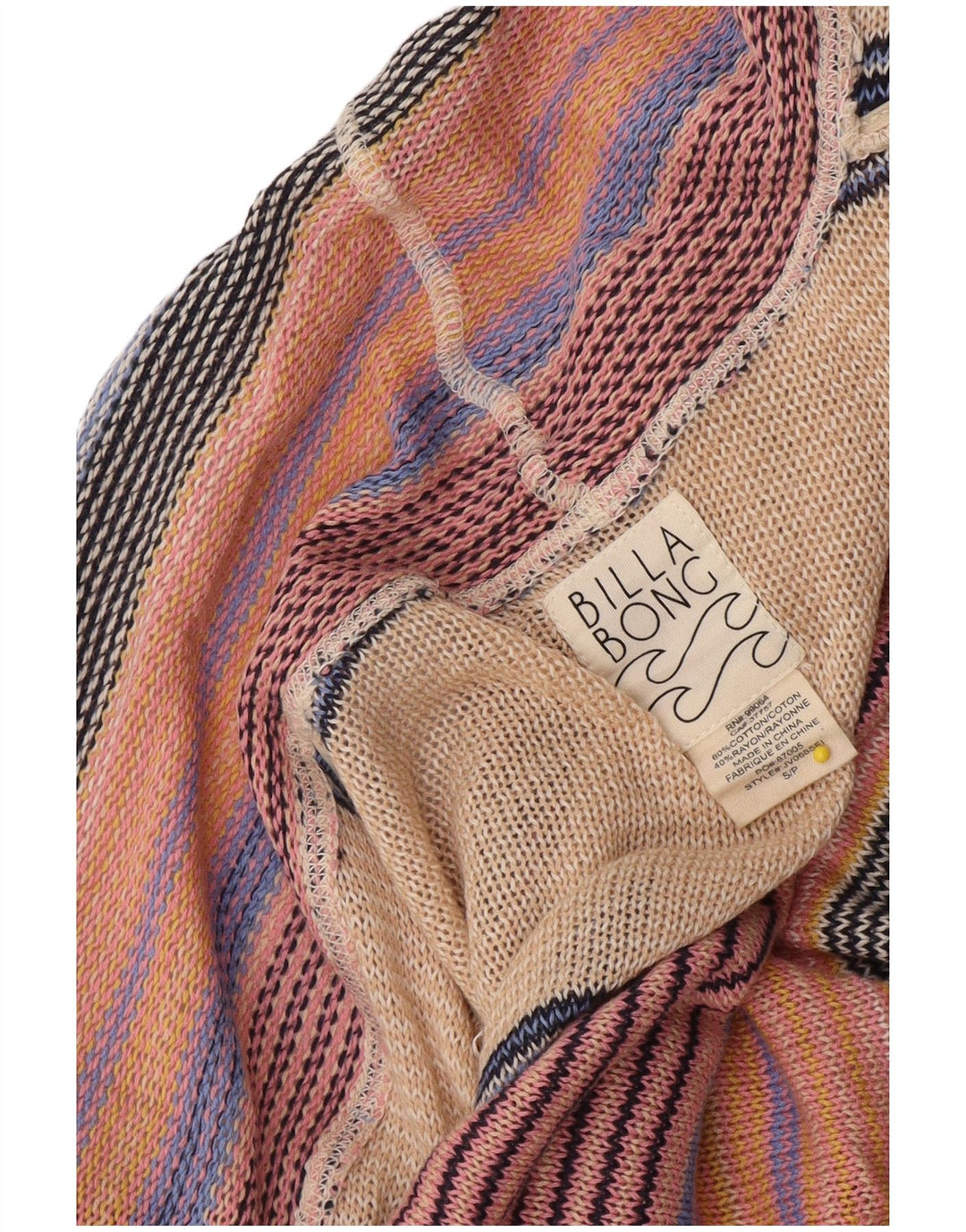 Pulover cardigan deschis pentru femei Billabong UK 10 mic multicolor cu dungi