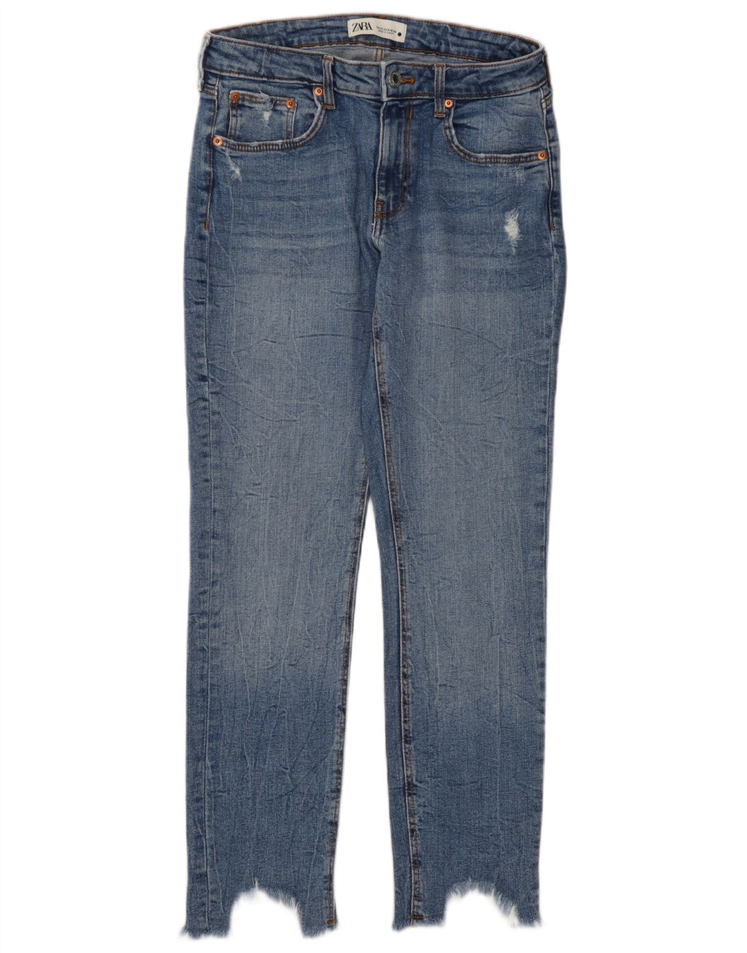 Blugi tăiați pentru damă Zara EU 40 Medium L30 L27 Albastru