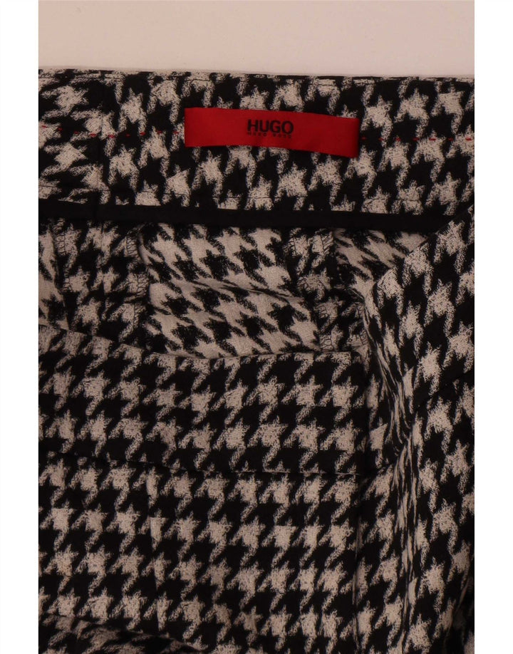 Pantaloni cropped slim pentru femei Hugo Boss L28 L26 picior de găin negru