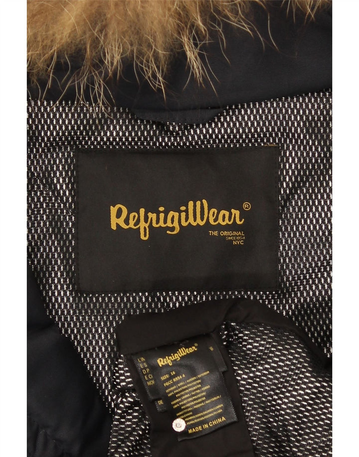 Jachetă căptușită cu glugă pentru femei Refrigiwear UK 16 Poliester mare bleumarin