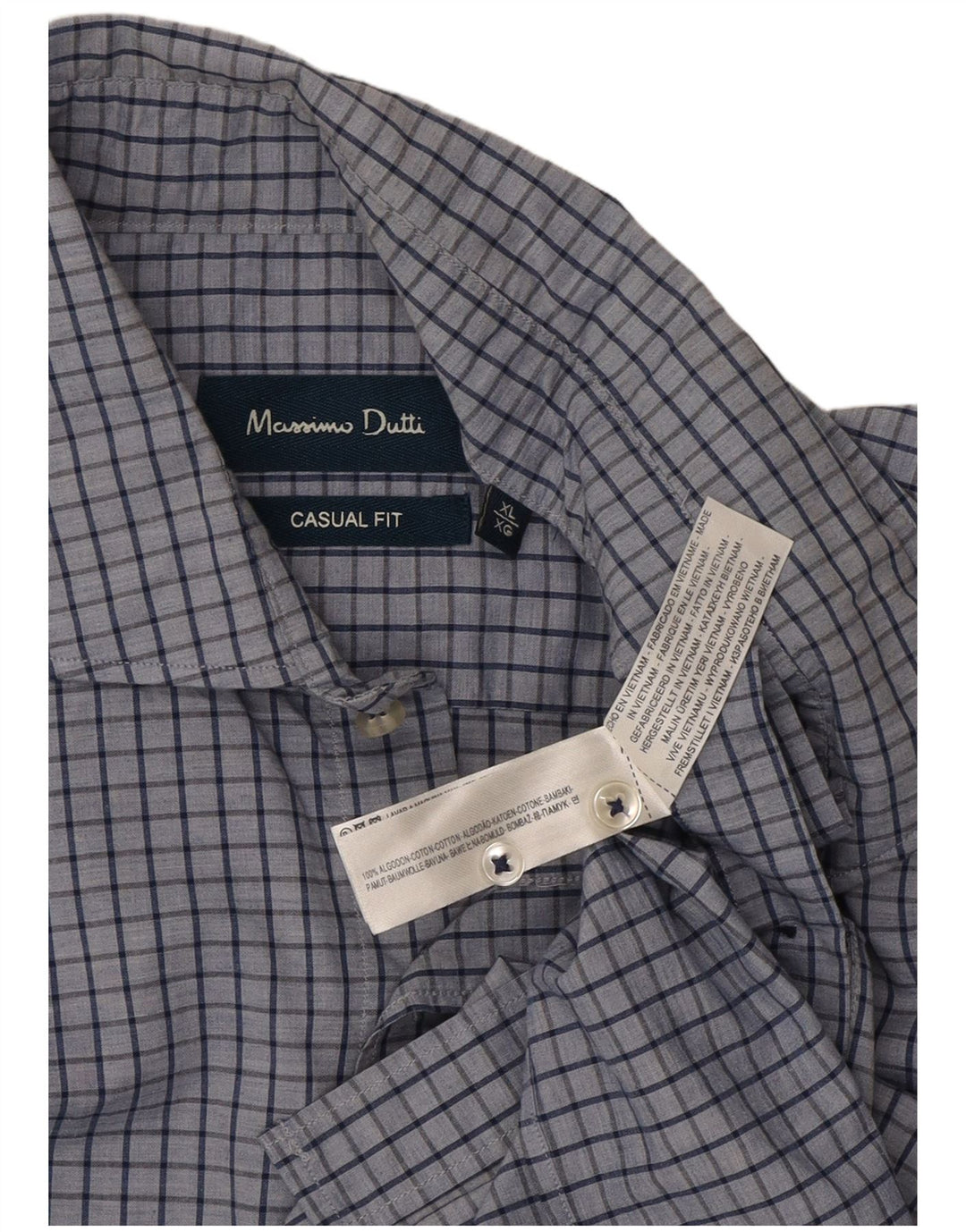 Cămașă Massimo Dutti pentru bărbați, XL, albastru, cu carouri
