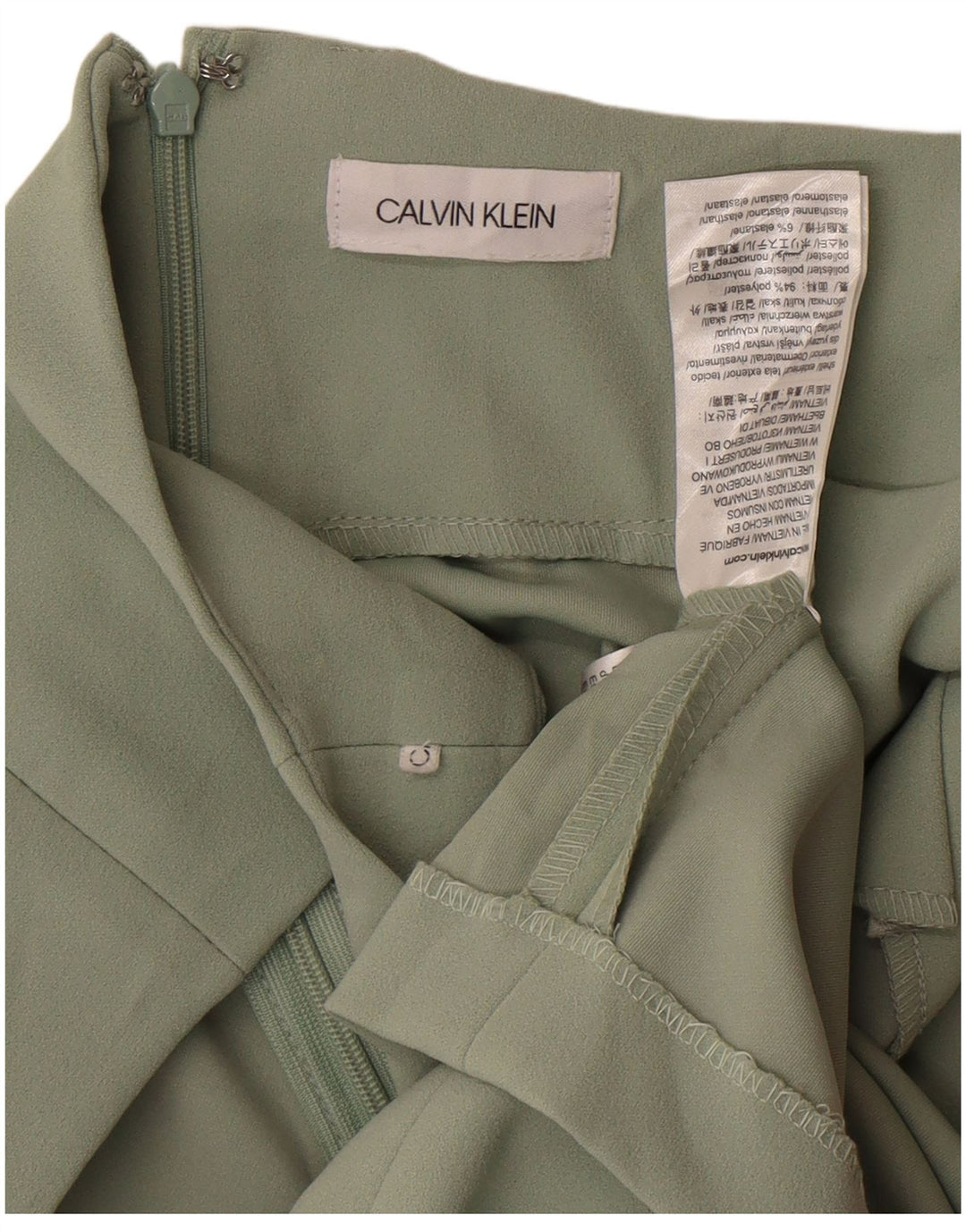 Rochie bodycon fără mâneci pentru femei Calvin Klein UK 12 Poliester verde mediu