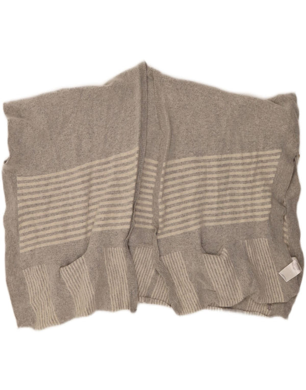 JOULES Pulover Poncho Cardigan pentru femei UK 10 Lână cu dungi gri mici