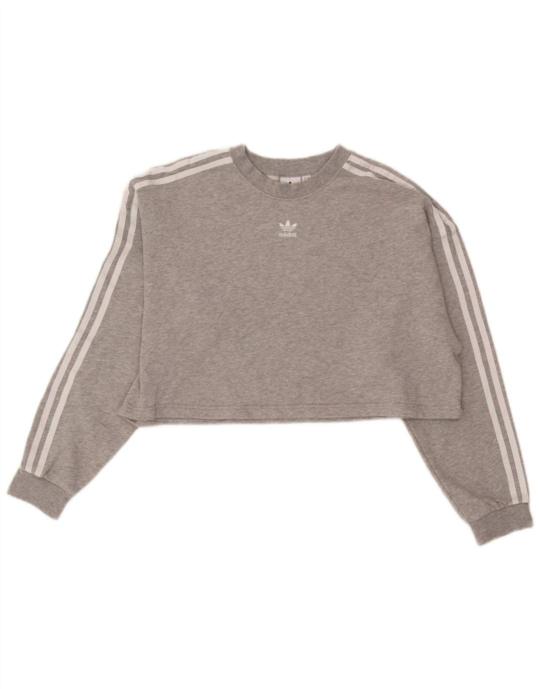 Adidas Crop Oversized Hanorac Jumper UK 8 Small Gri Bumbac