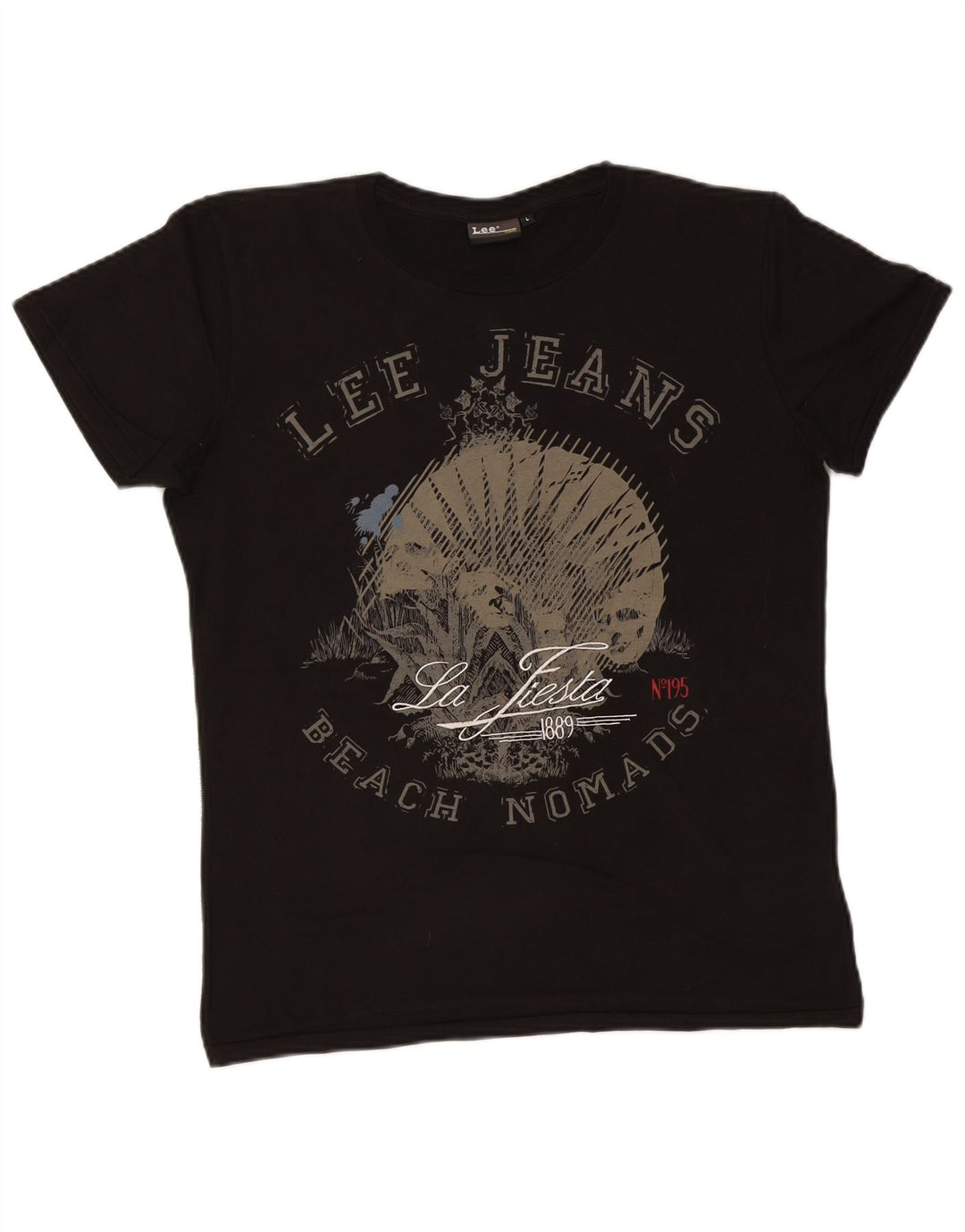 Tricou grafic pentru bărbați Lee Top mare din bumbac negru