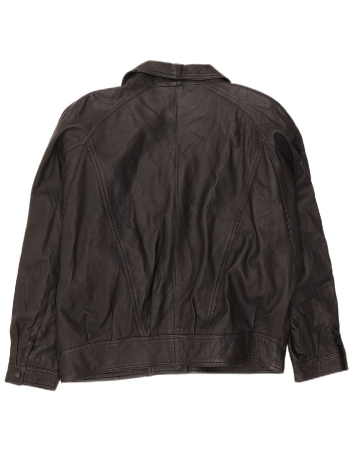Jachetă de piele vintage pentru femei UK 16 Large Black