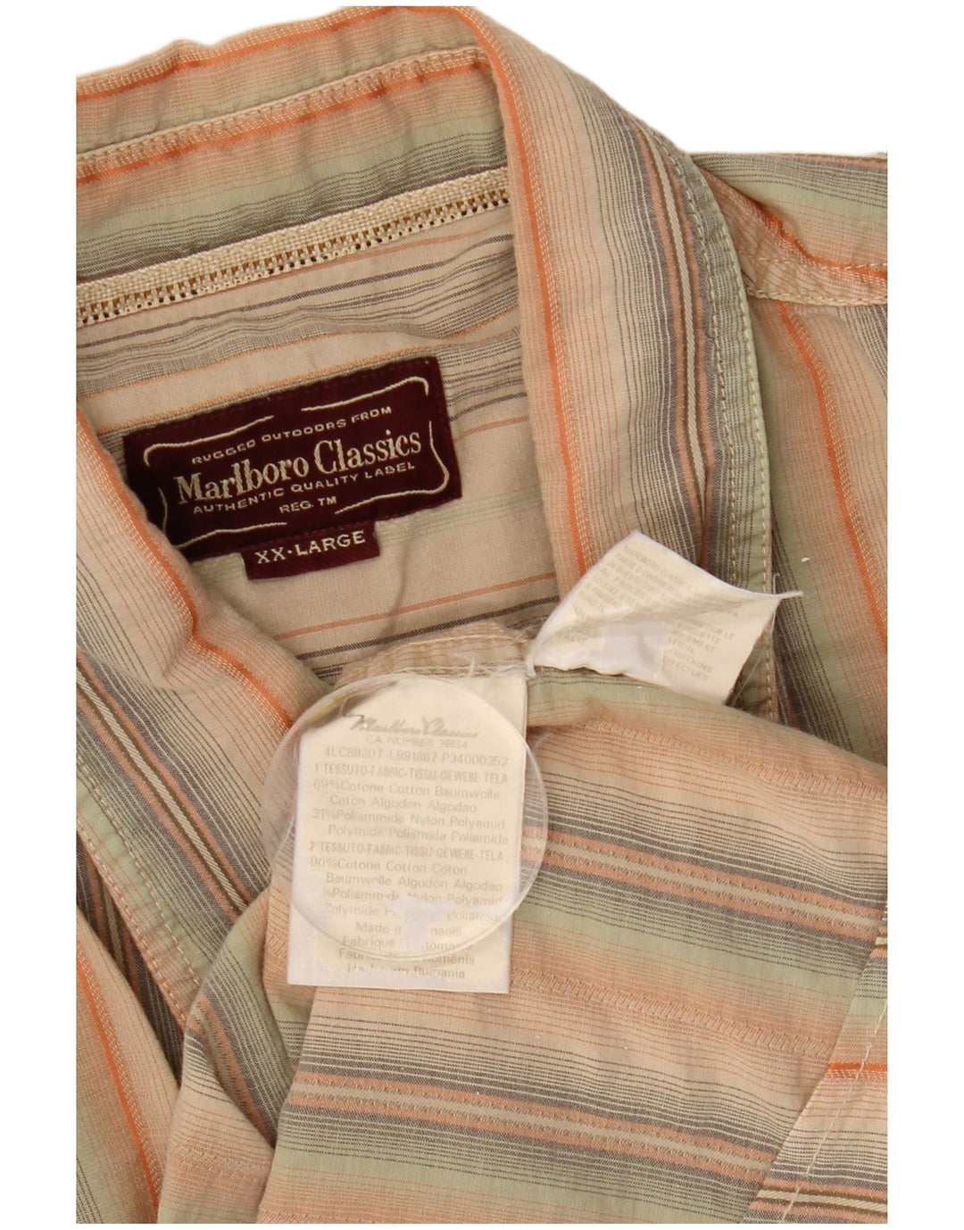 MARLBORO CLASSICS Cămașă cu mânecă scurtă pentru bărbați 2XL, bumbac cu dungi multicolore
